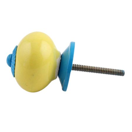 Solid Yellow Turquoise Fitting Ceramic Knob